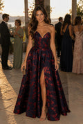 VESTIDO AZUL MARINHO FLORIDO