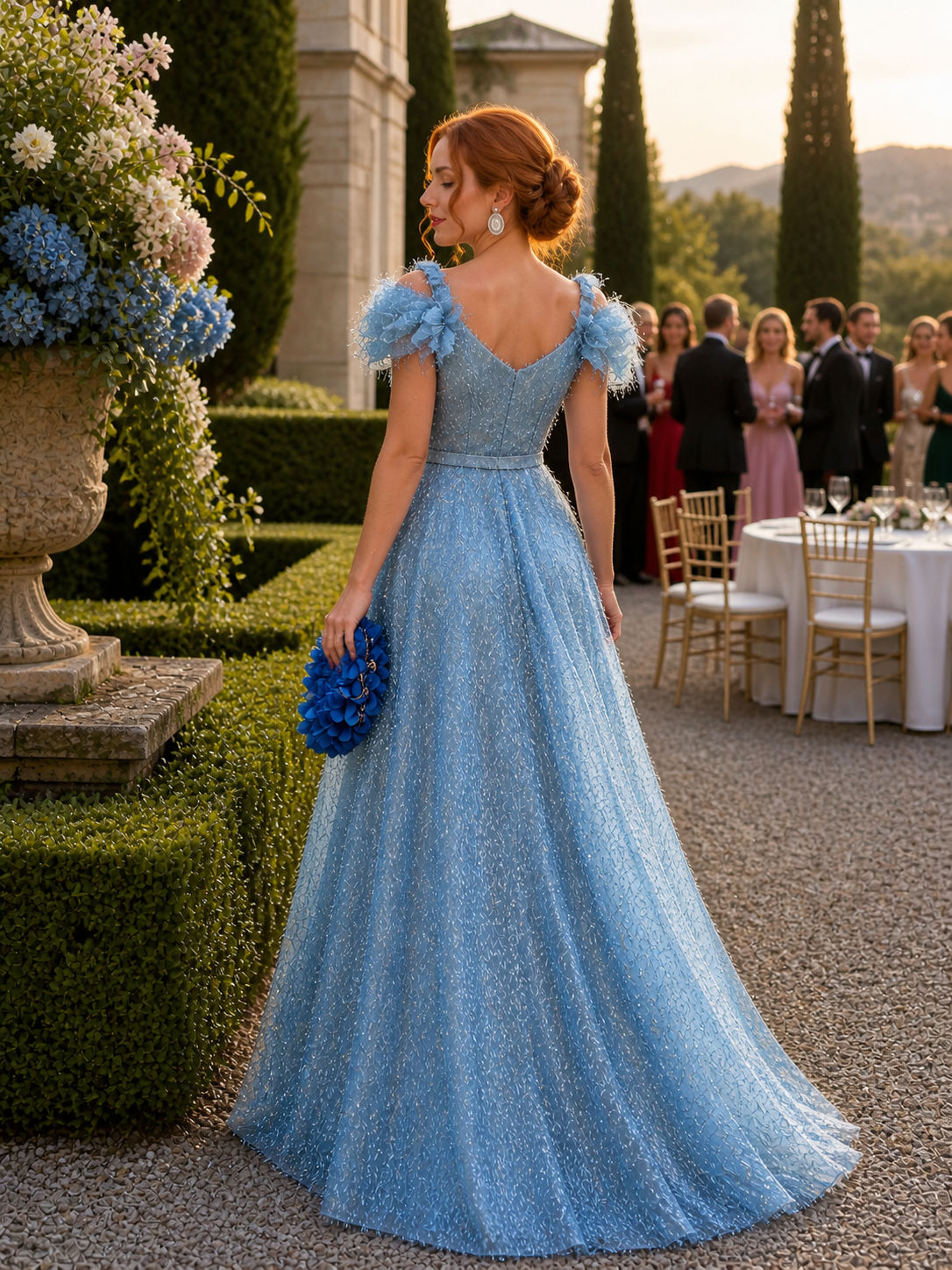 VESTIDO AZUL BRILHO