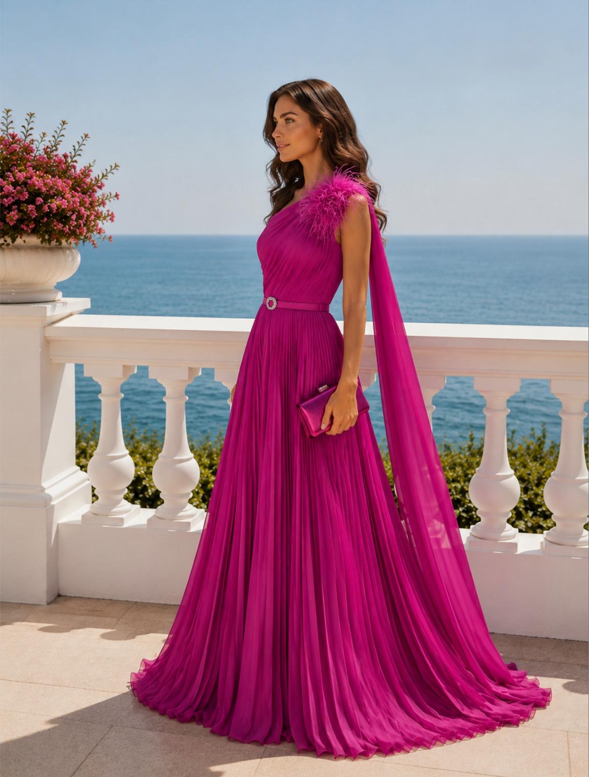 VESTIDO ROSA COM APLICAÇÃO