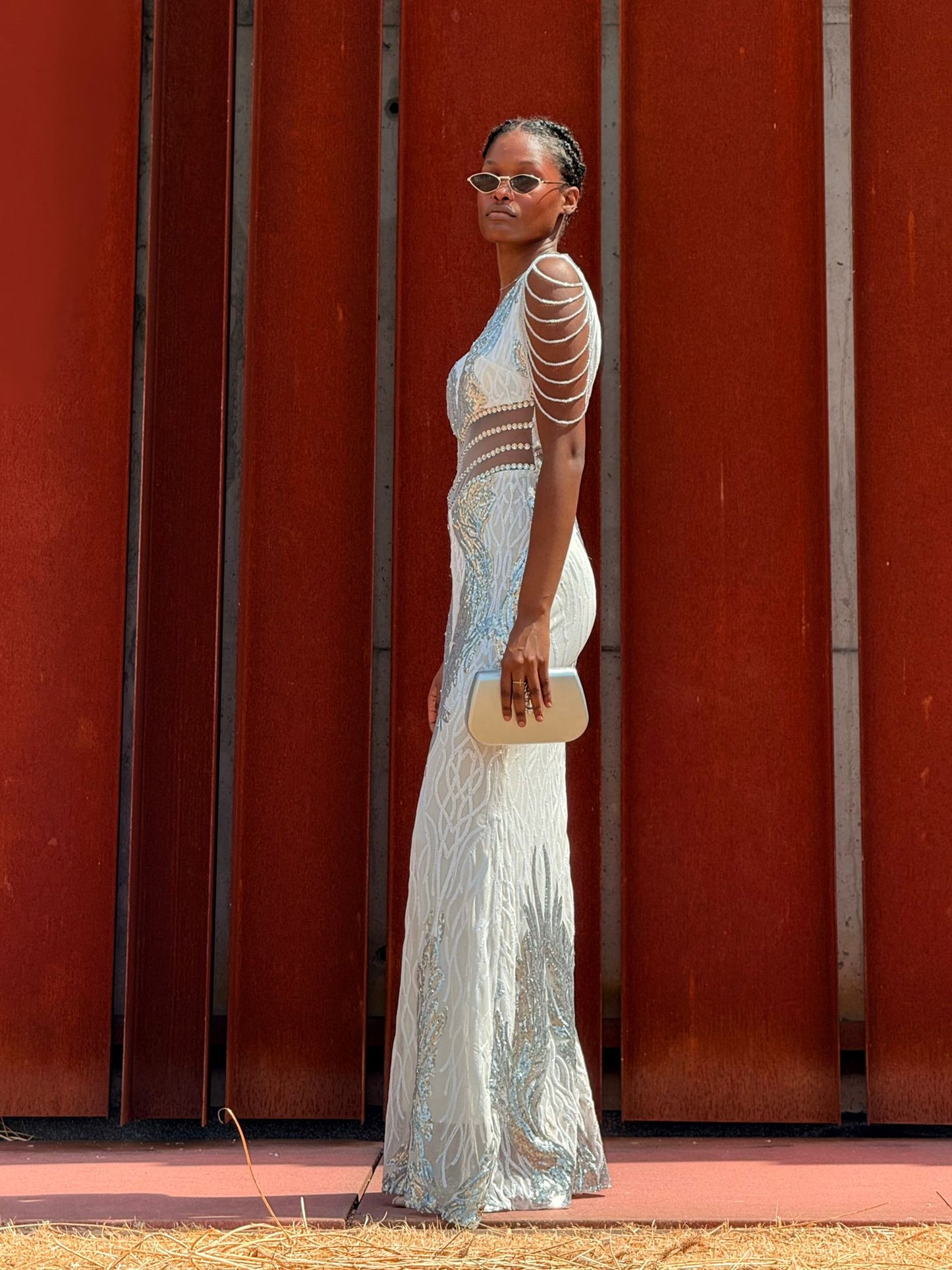 Vestido sereia em pedraria