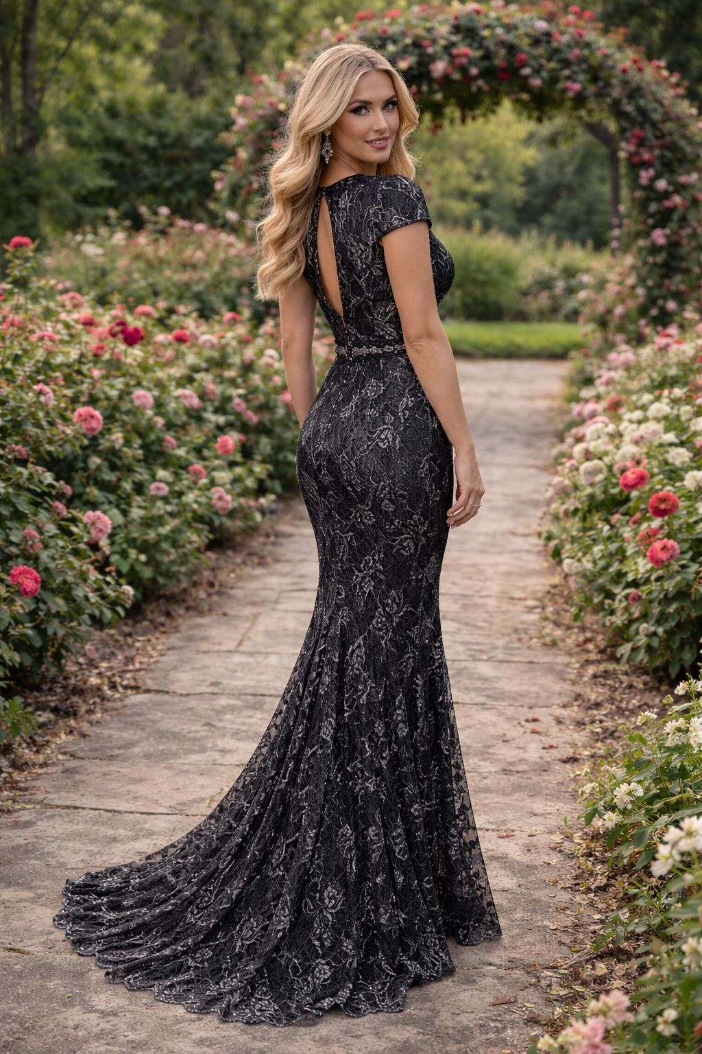 VESTIDO PRETO EM RENDA