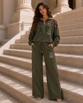 CONJUNTO VERDE COM ANIMAL PRINT