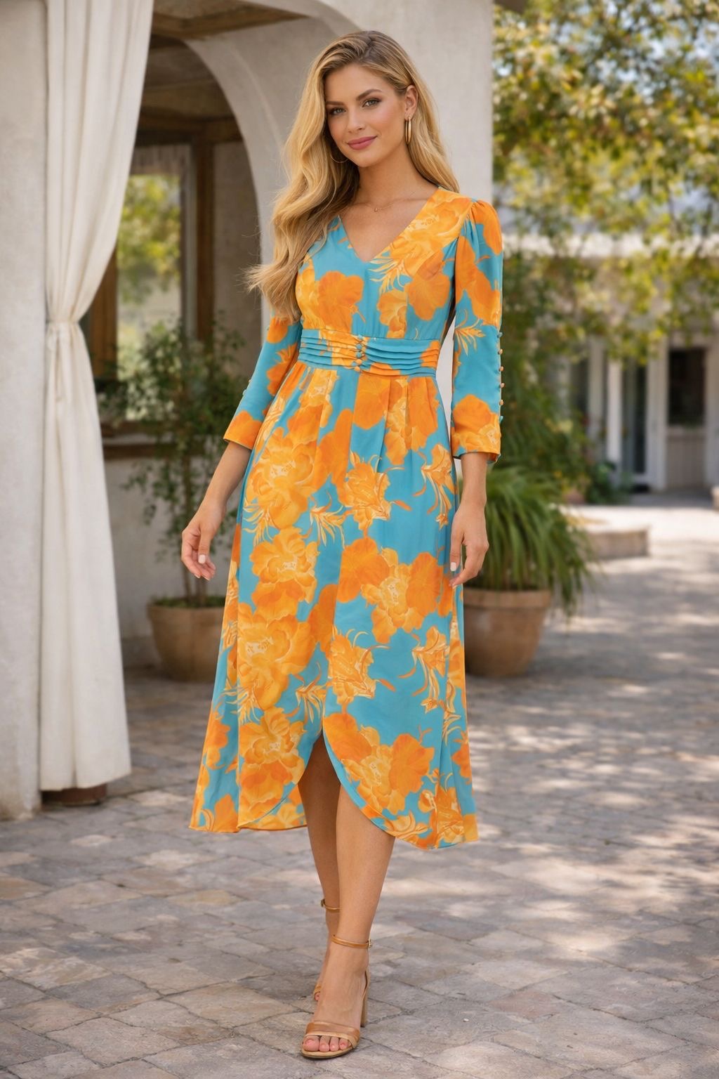 VESTIDO MIDI ESTAMPADO