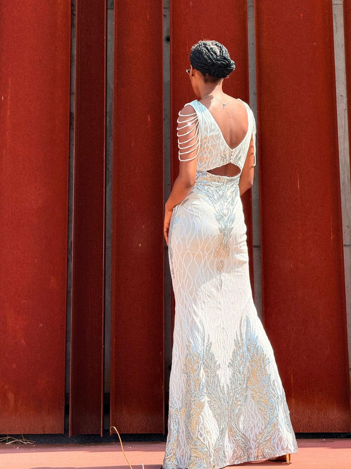 Vestido sereia em pedraria