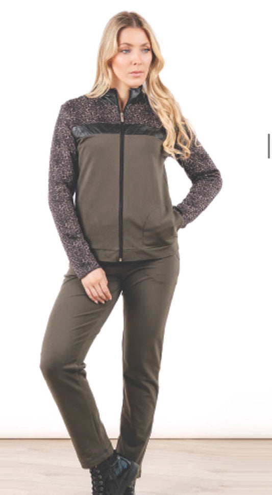 Casaco verde com padrão