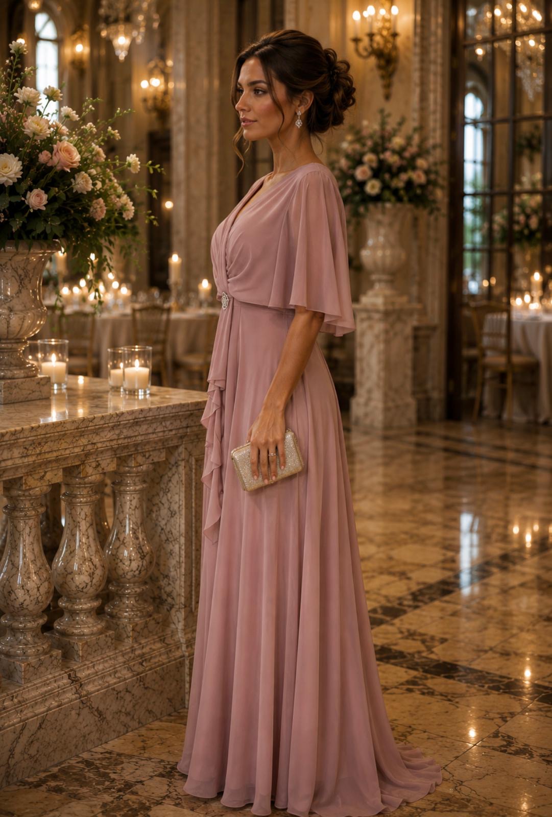 VESTIDO COMPRIDO COM APLICAÇÃO