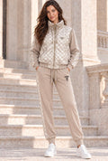 CONJUNTO BEGE COM COLETE