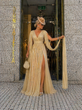 VESTIDO DOURADO BRILHANTE
