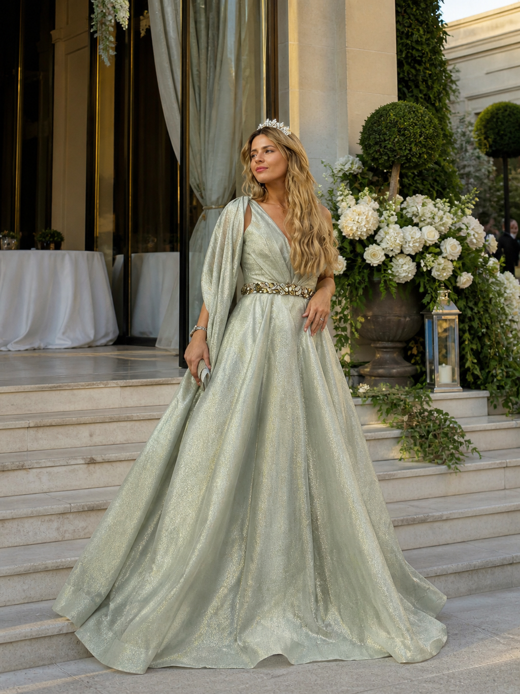 VESTIDO PRATEADO PRINCESA