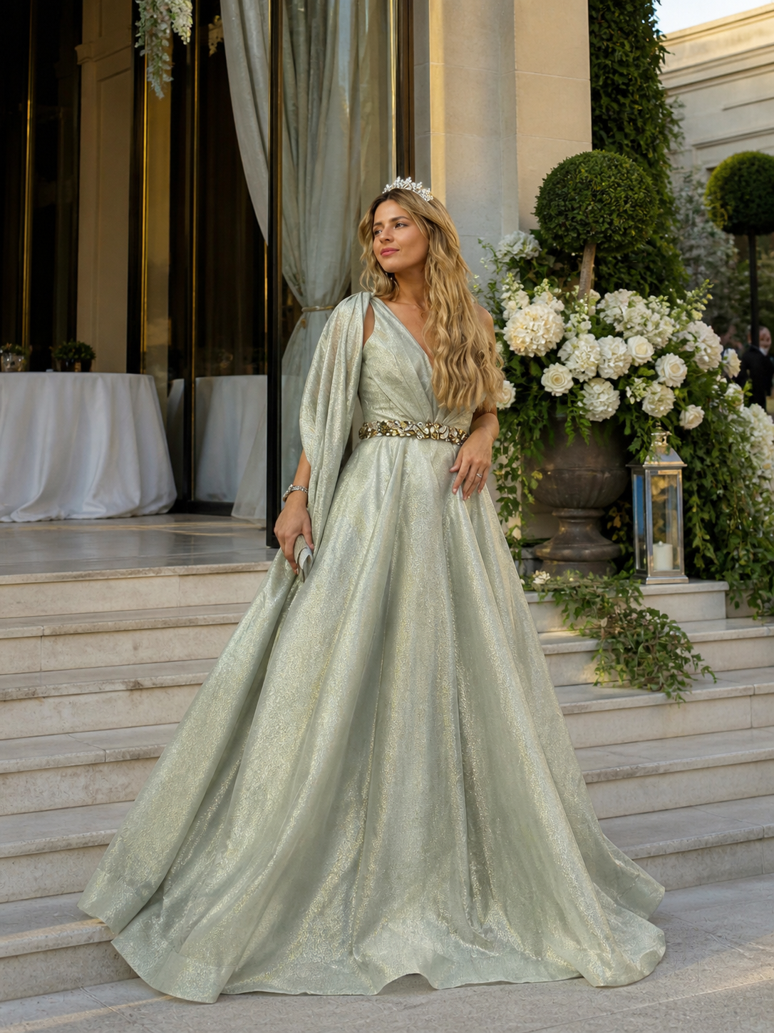 VESTIDO PRATEADO PRINCESA