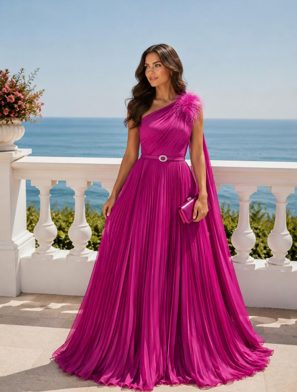 VESTIDO ROSA COM APLICAÇÃO