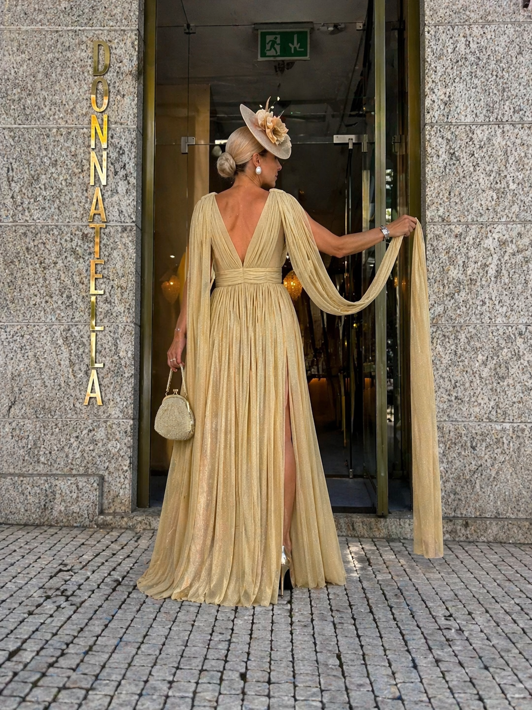 VESTIDO DOURADO BRILHANTE