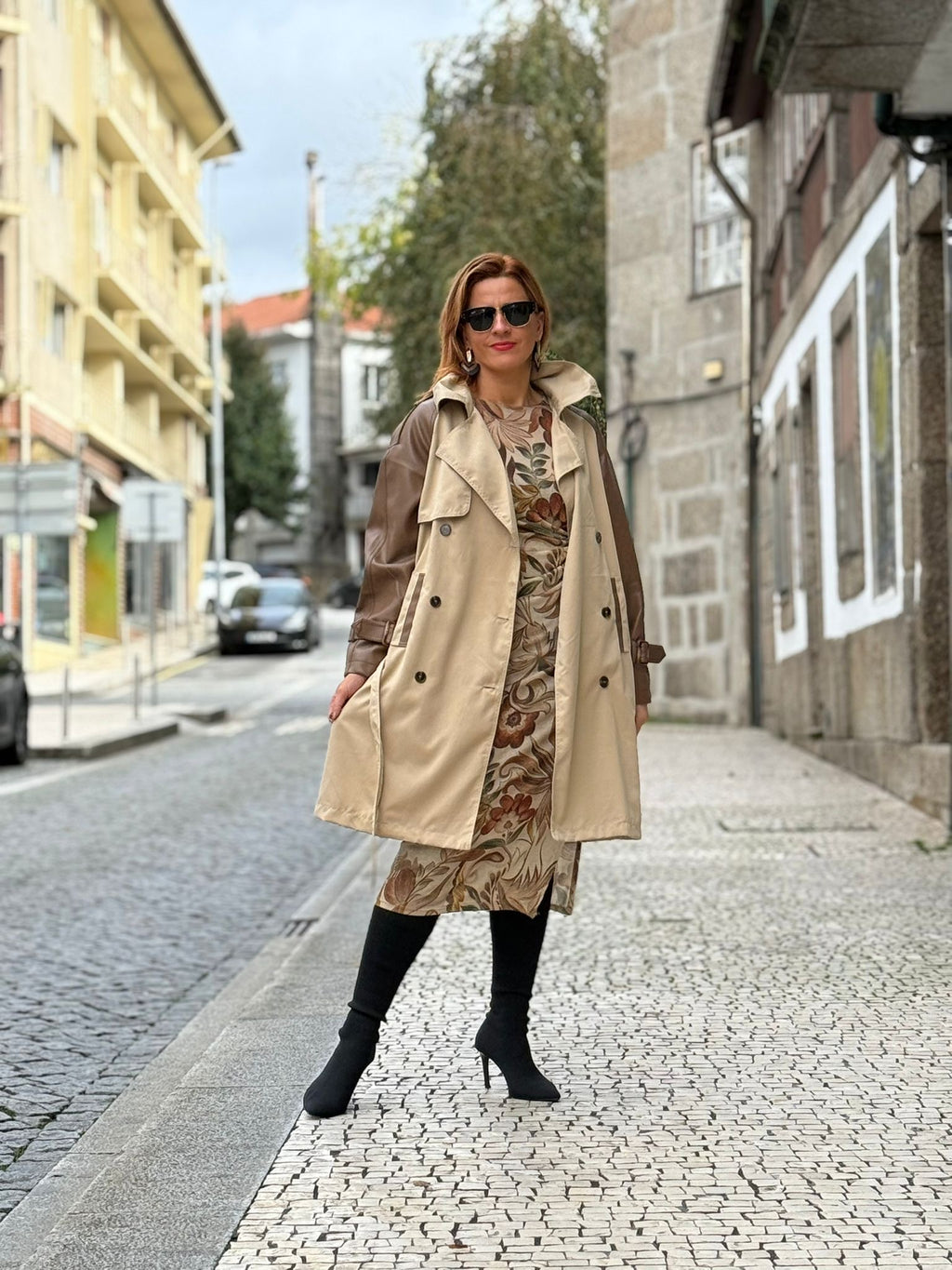 Gabardine de duas cores