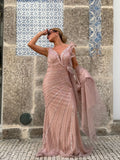 VESTIDO ROSA LANTEJOULAS