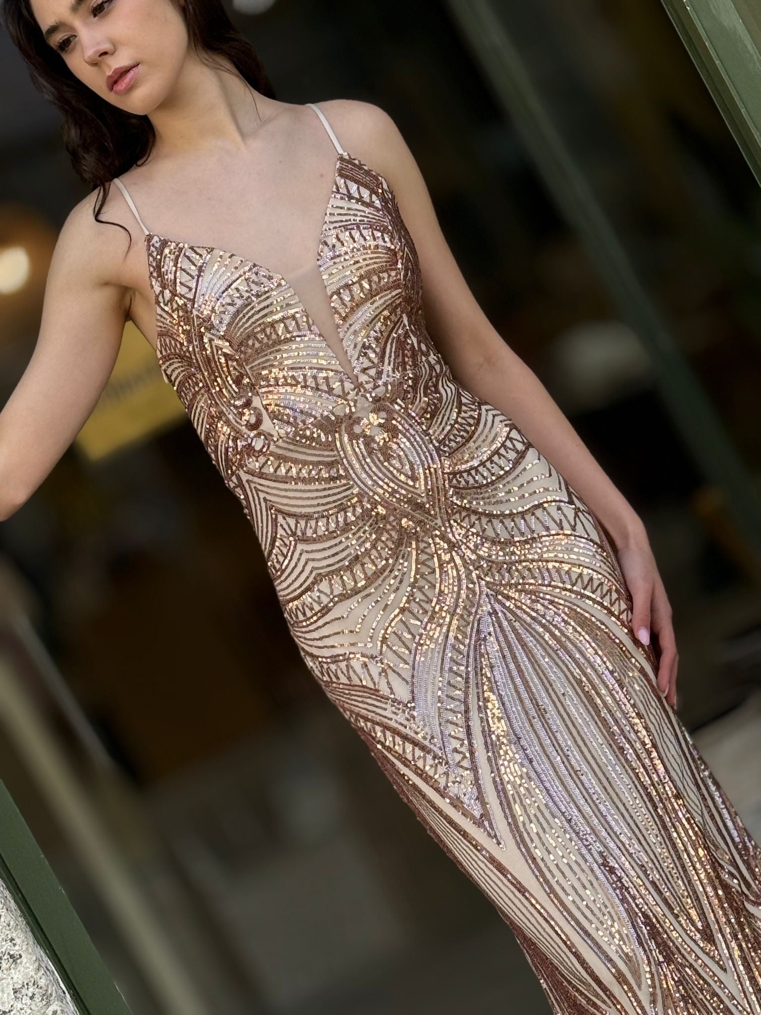 VESTIDO SEREIA LANTEJOULAS