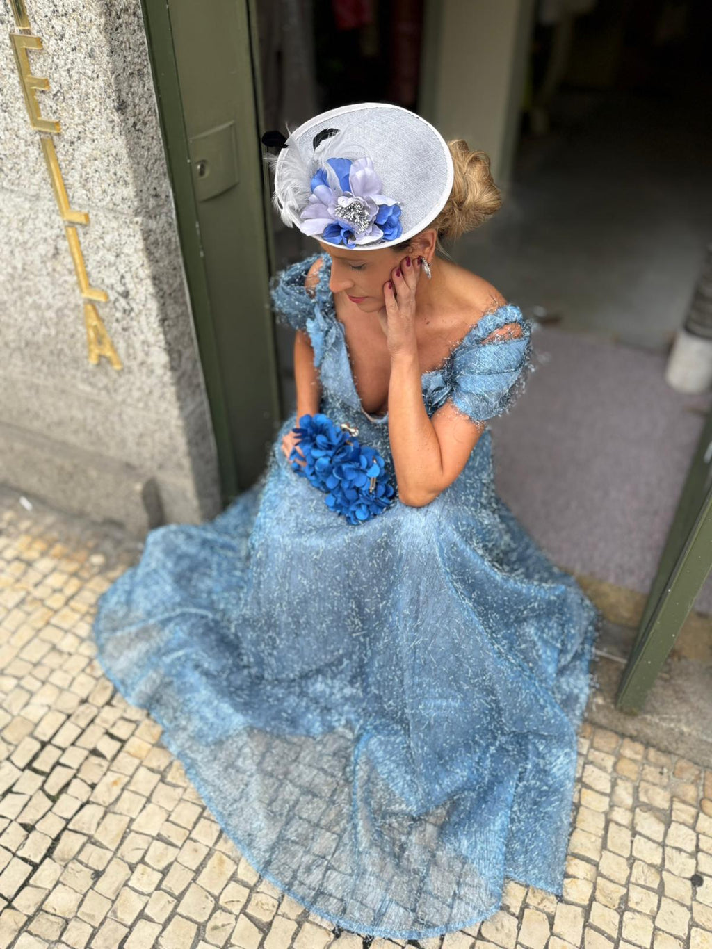 VESTIDO AZUL BRILHO
