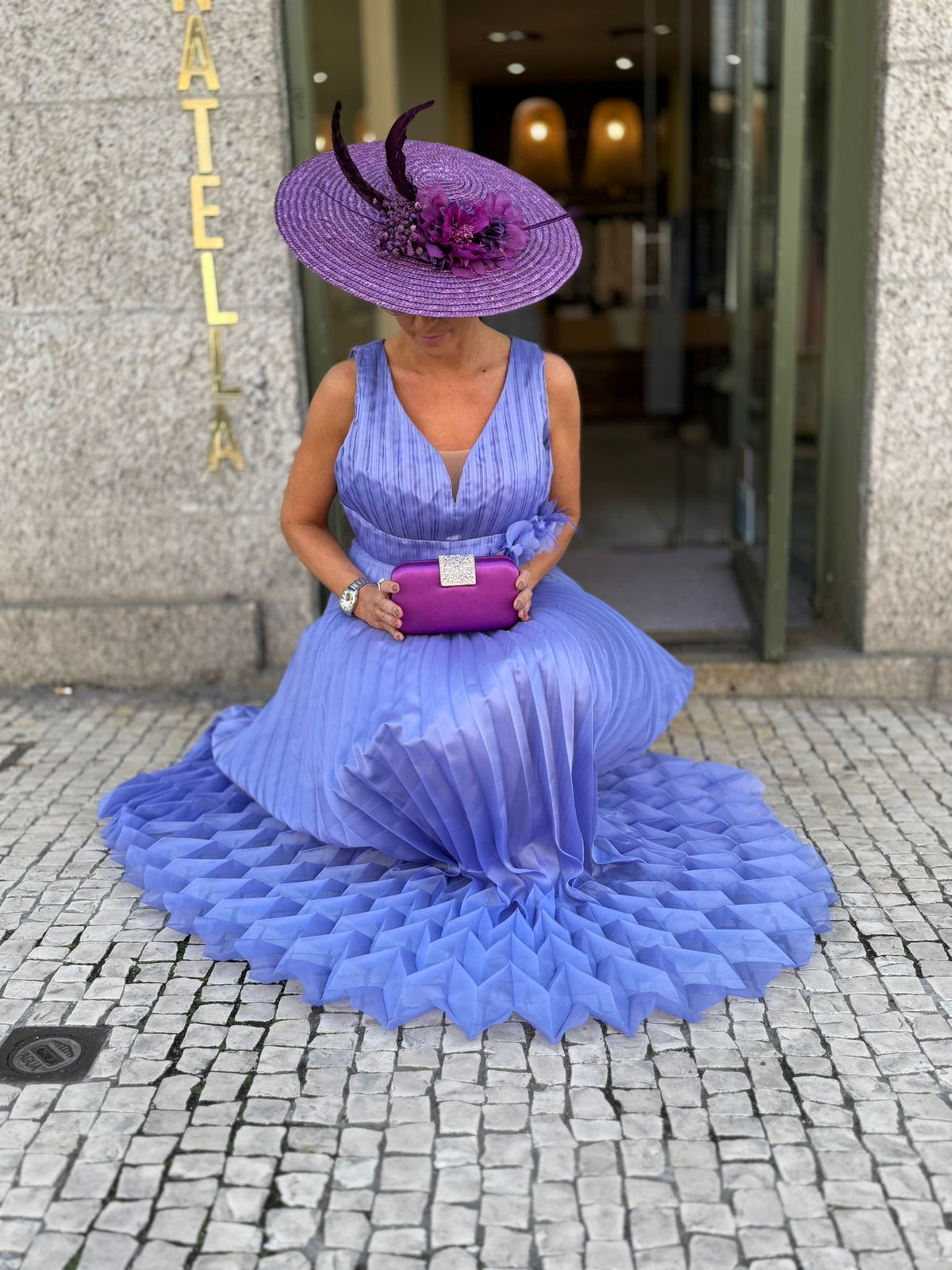 VESTIDO PLISSADO LAVANDA