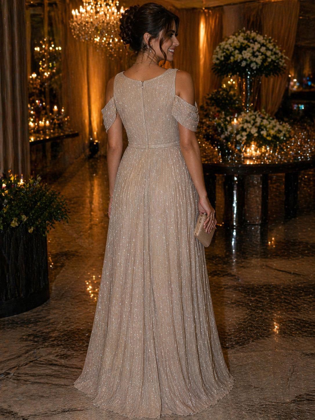 VESTIDO DOURADO BRILHANTE