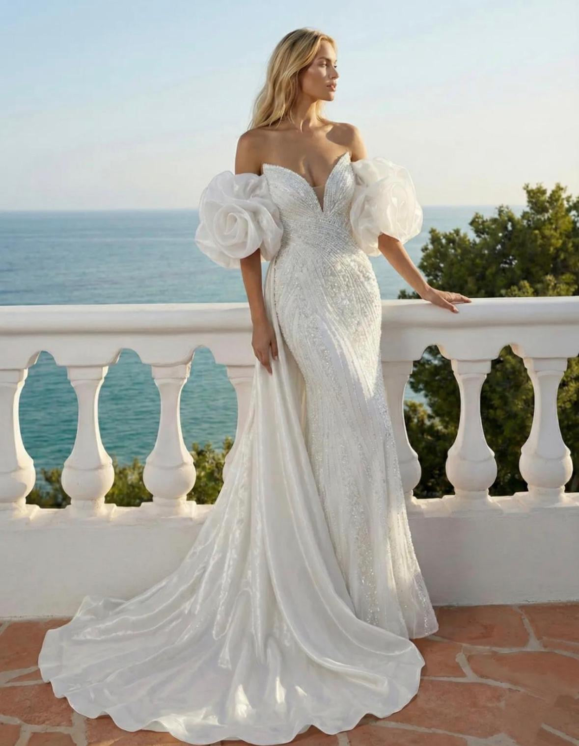 VESTIDO LONGO COM CAUDA