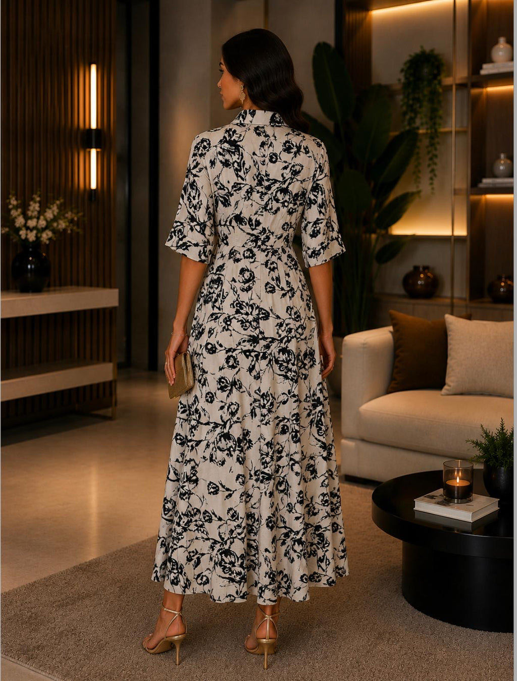 VESRTID CAMISEIRO LINHO FLORAL