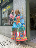 VESTIDO ESTAMPADO COM CINTO