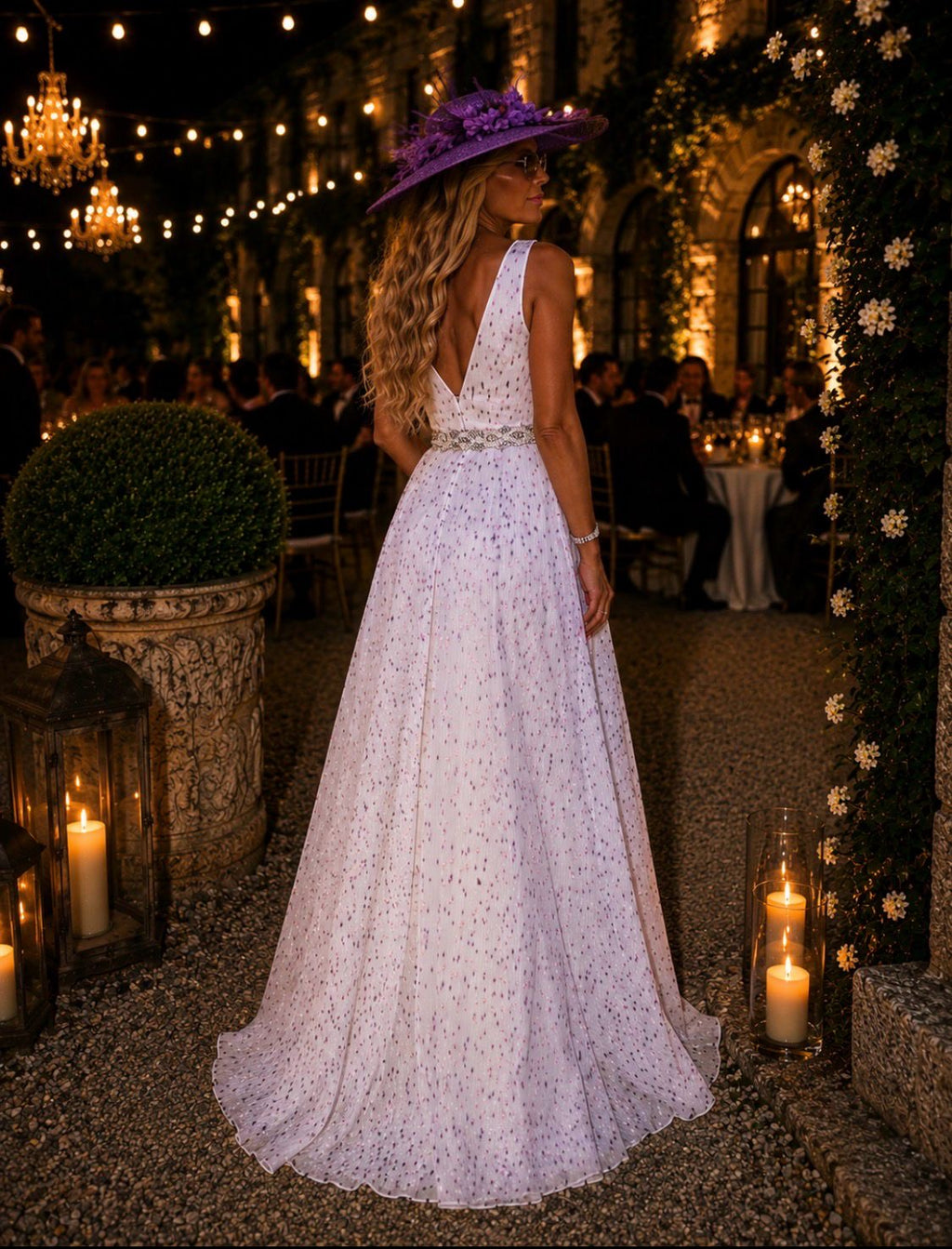 VESTIDO LILÁS ESTAMPADO