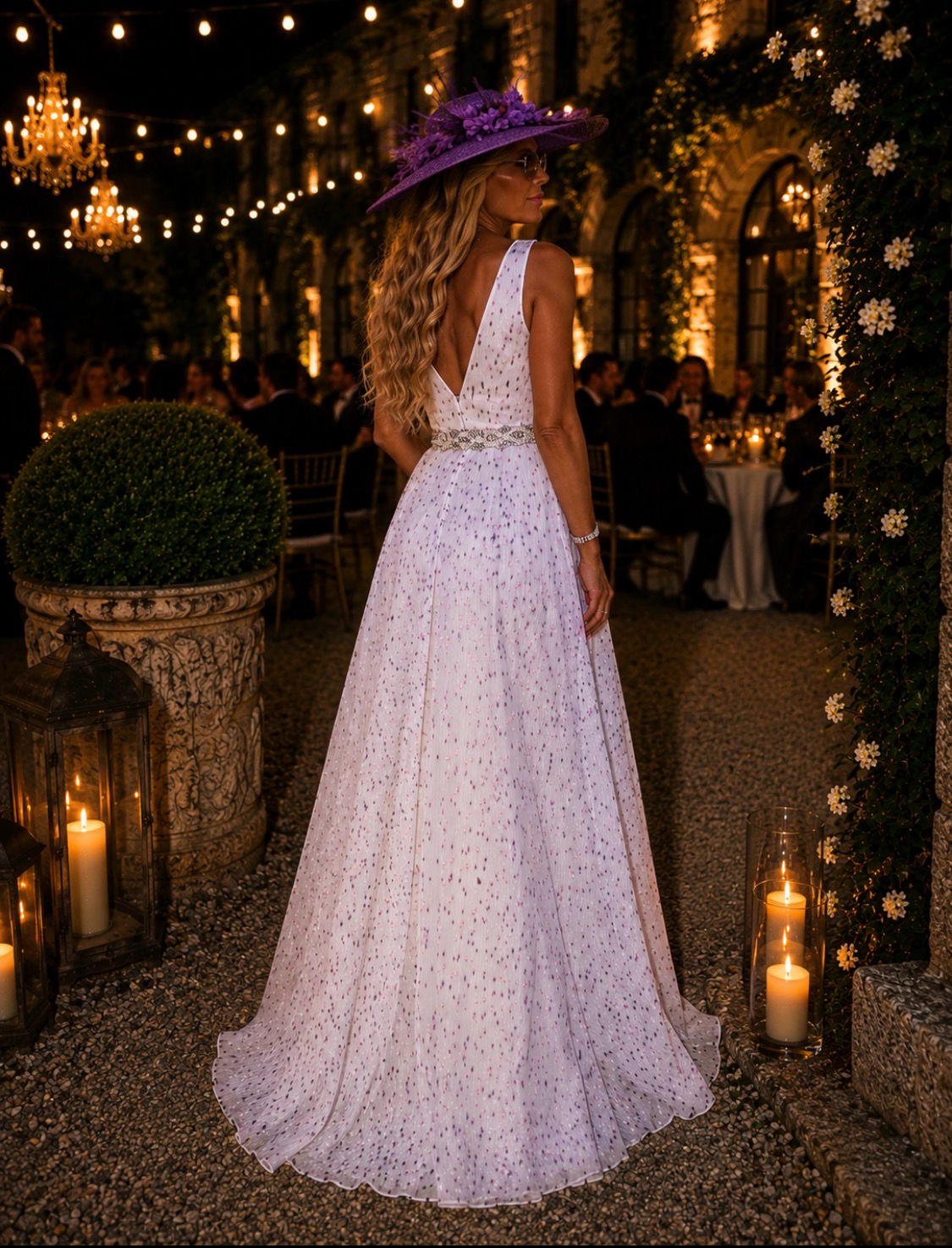 VESTIDO LILÁS ESTAMPADO