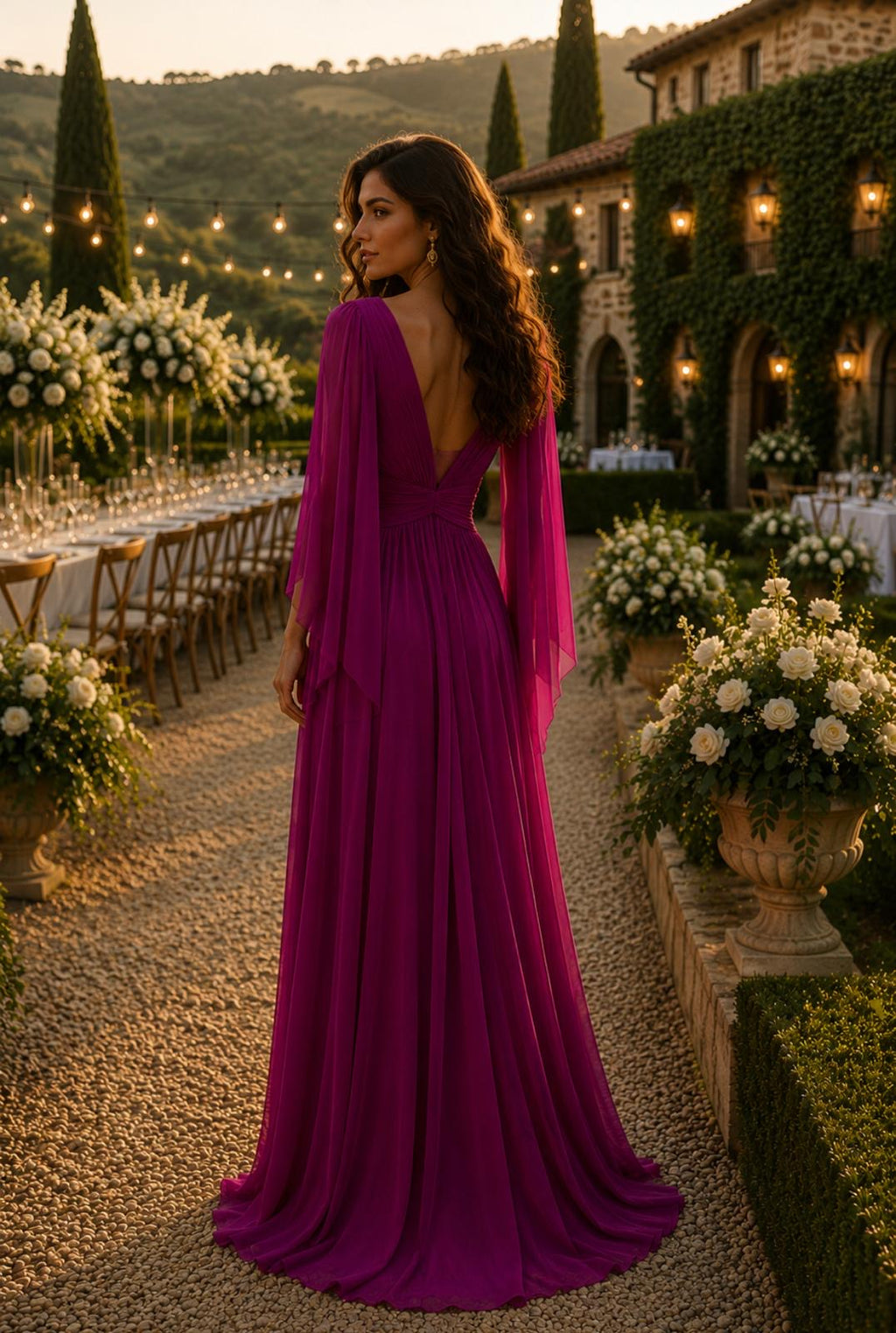 VESTIDO MANGA CAPA