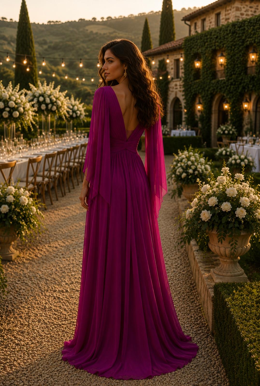 VESTIDO MANGA CAPA