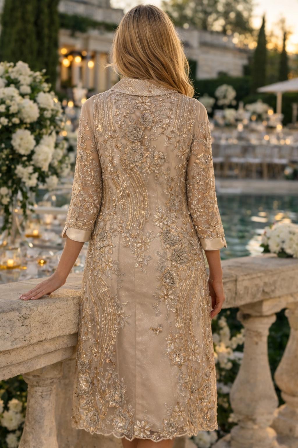 VESTIDO TAILLEUR DOURADO
