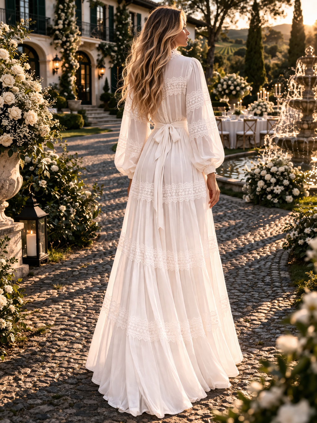 VESTIDO BRANCO COM RENDA