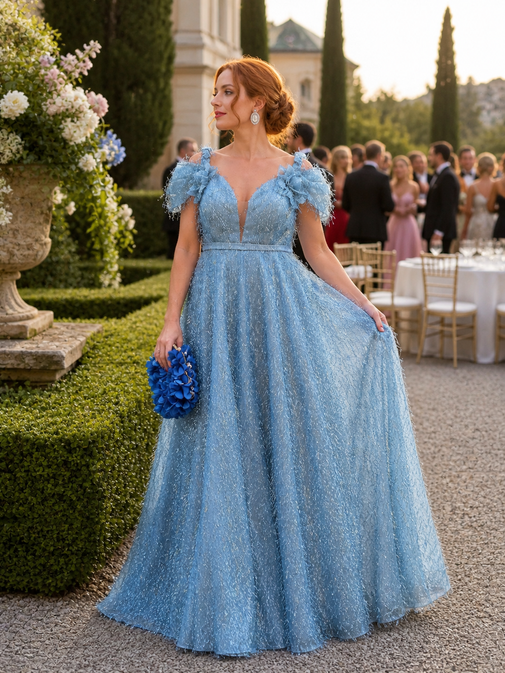 VESTIDO AZUL BRILHO