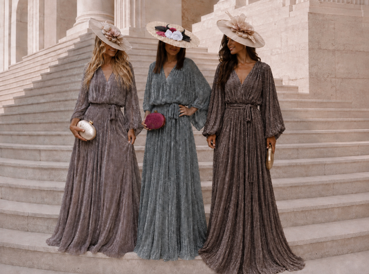 VESTIDO BRILHO EM TRÊS TONS