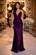 VESTIDO DE CETIM BERINGELA