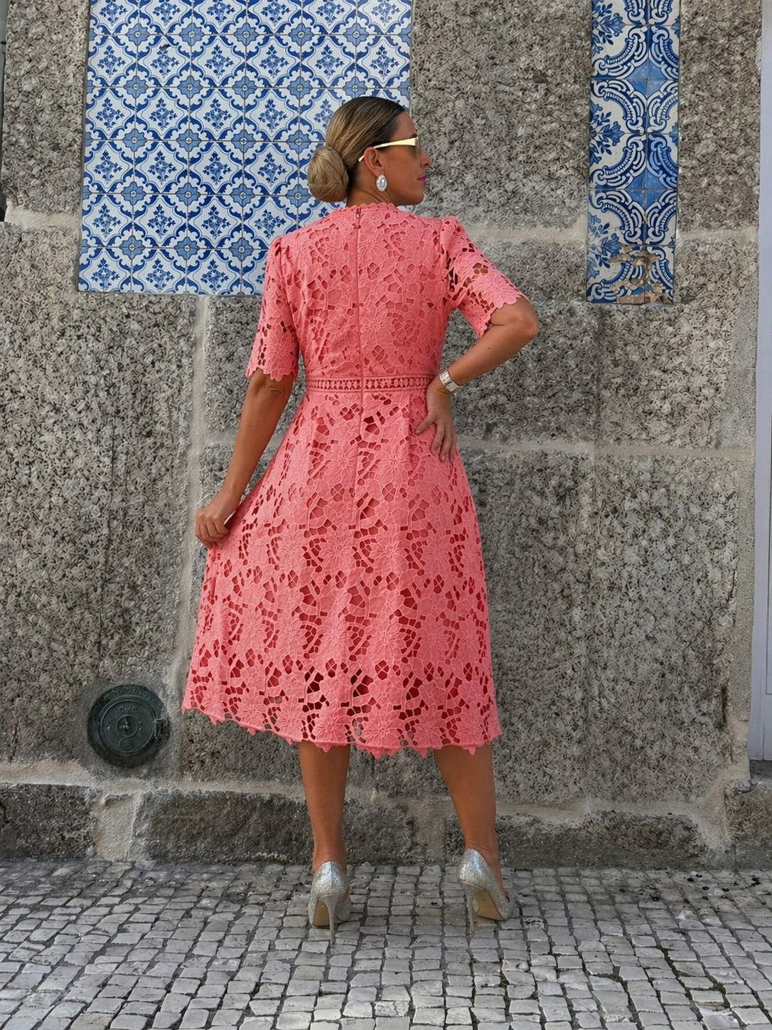 VESTIDO MIDI CORAL