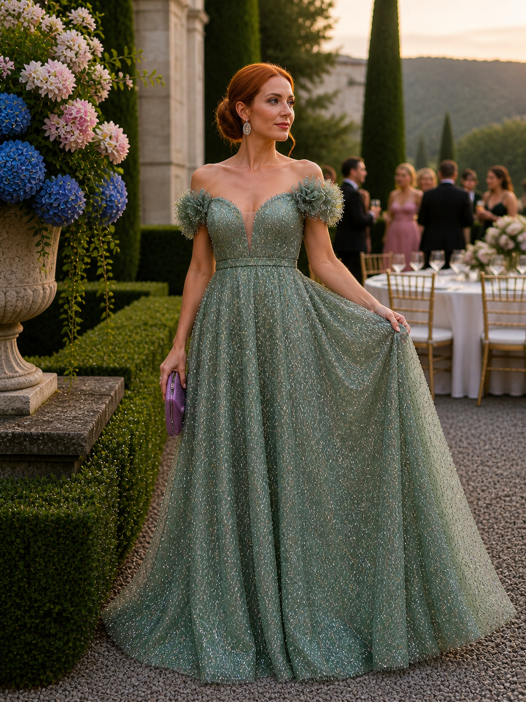 VESTIDO VERDE BRILHANTE