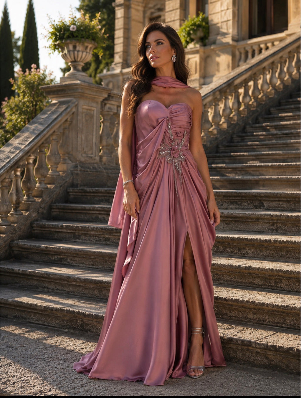 VESTIDO ROSA VELHO BRILHANTE