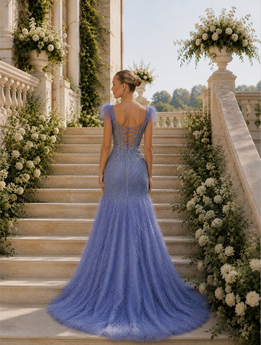 VESTIDO AZUL PEDRARIA