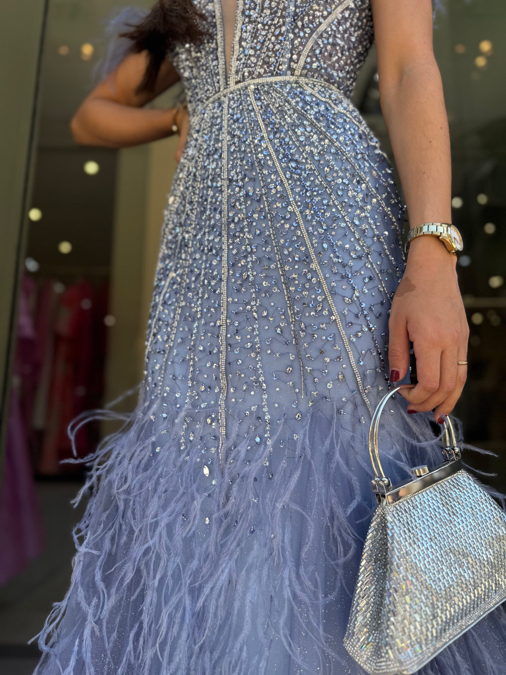 VESTIDO AZUL PEDRARIA