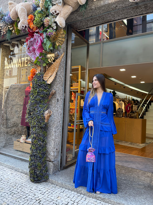 Vestido de folho e renda