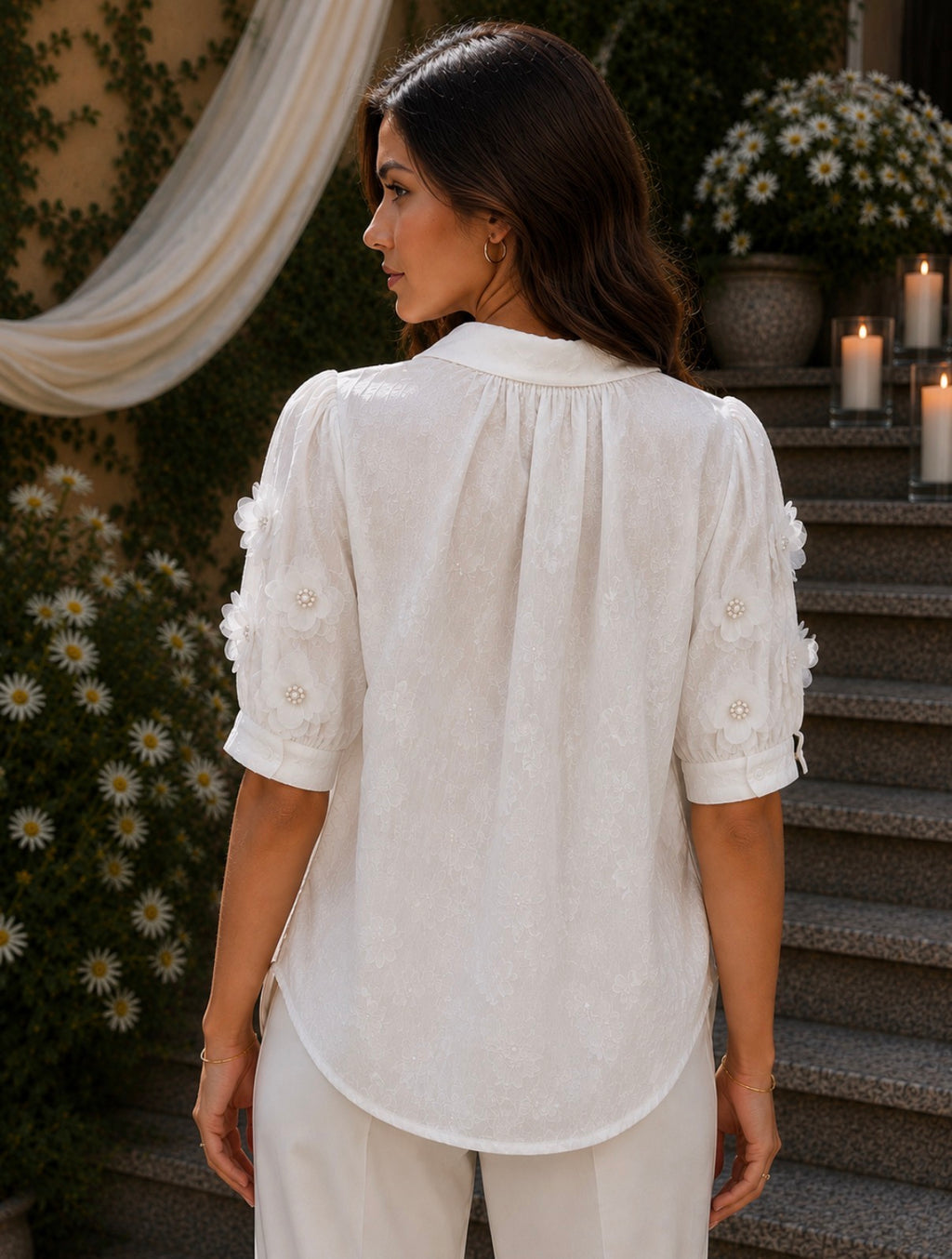 BLUSA BRANCA BORDADA