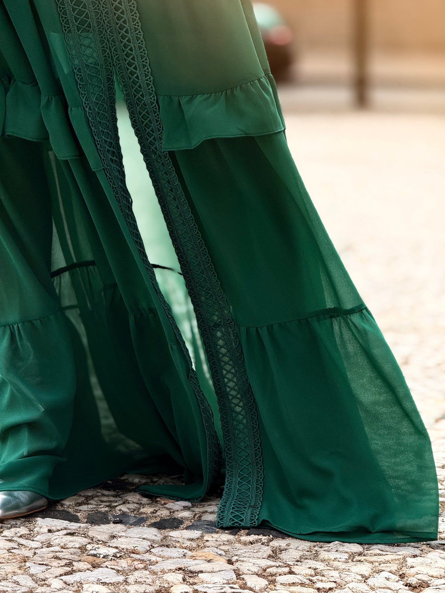 Vestido de folho e renda