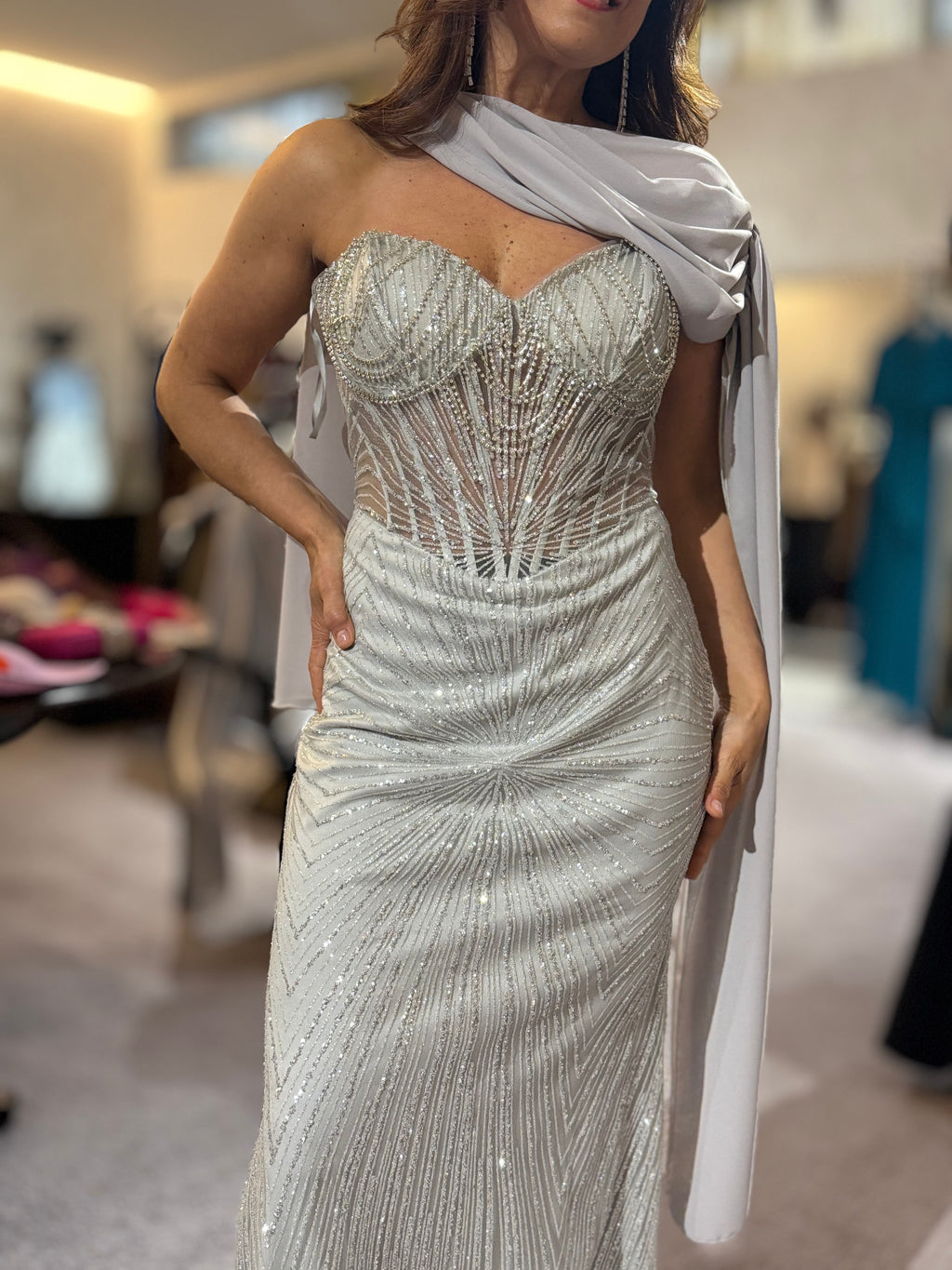 vestido cai cai dourado