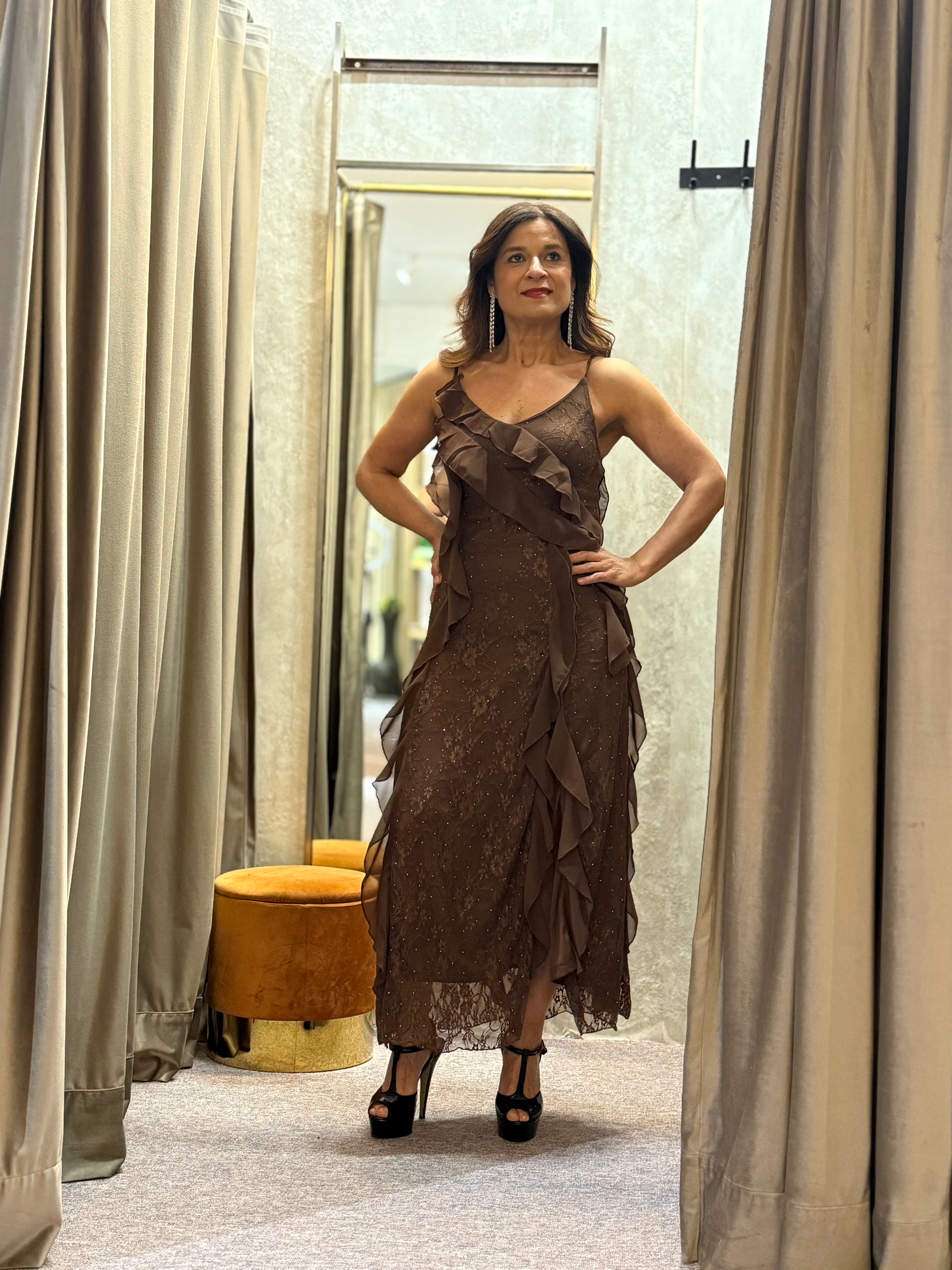VESTIDO MIDI FOLHOS