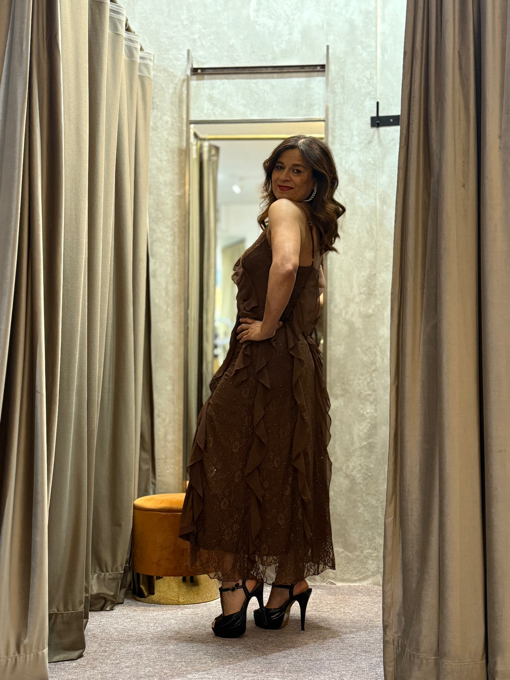 VESTIDO MIDI FOLHOS