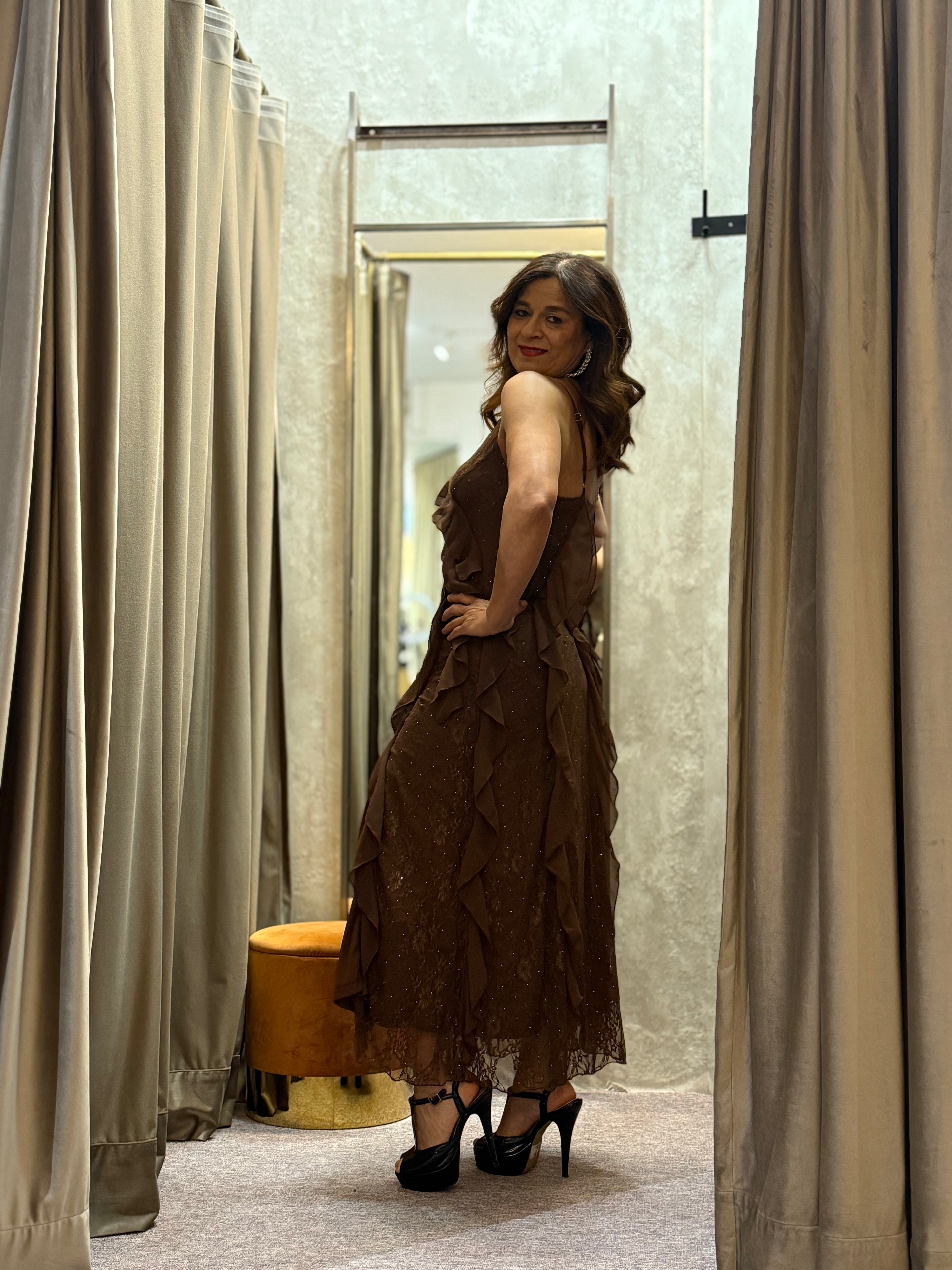 VESTIDO MIDI FOLHOS