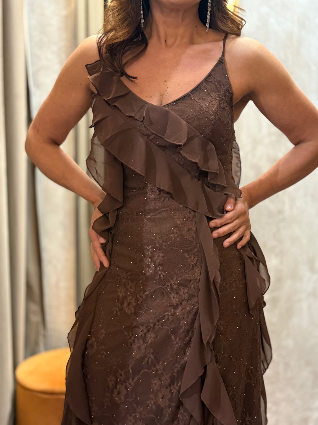 VESTIDO MIDI FOLHOS