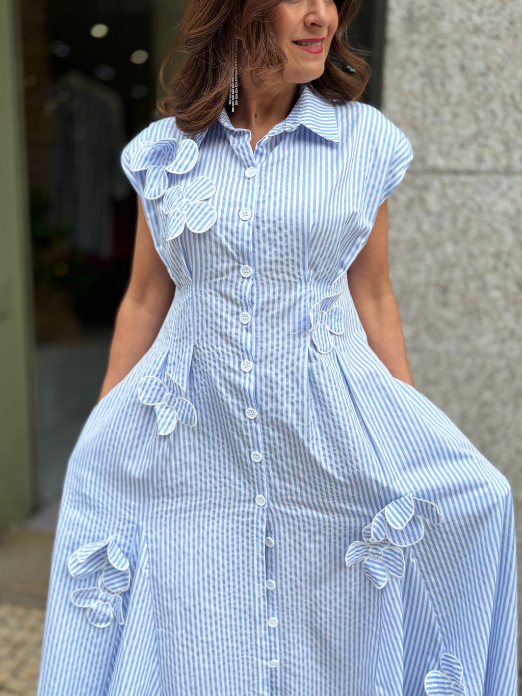 VESTIDO CAMISEIRO AZUL