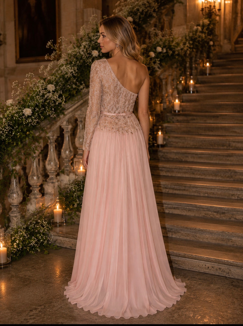 VESTIDO ROSA BORDADO
