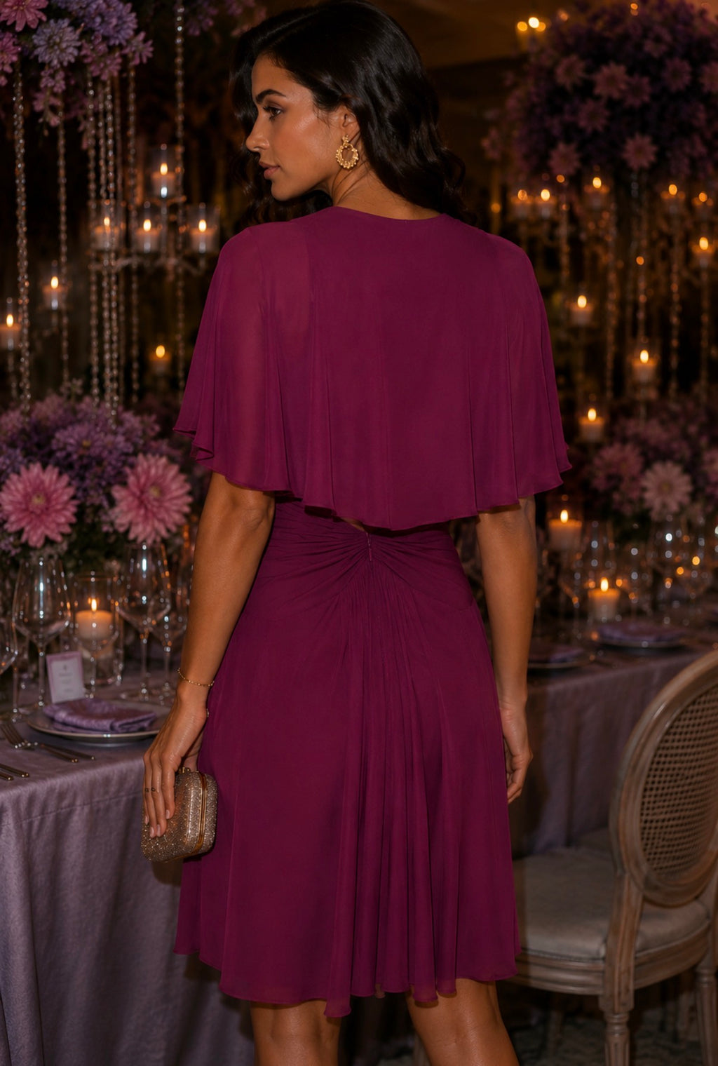 VESTIDO MIDI BORDEAUX